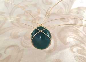Work in progress - Green Onyx with gold coloured copper wire. Another organic design.